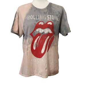 Rolling Stones Women's Tie-Dye Graphic T-Shirt Size 1975 Tour Size Large
